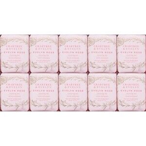 Crabtree Evelyn SET of 10 Evelyn rose fragranced soap bar 124g/ 4.4 oz.